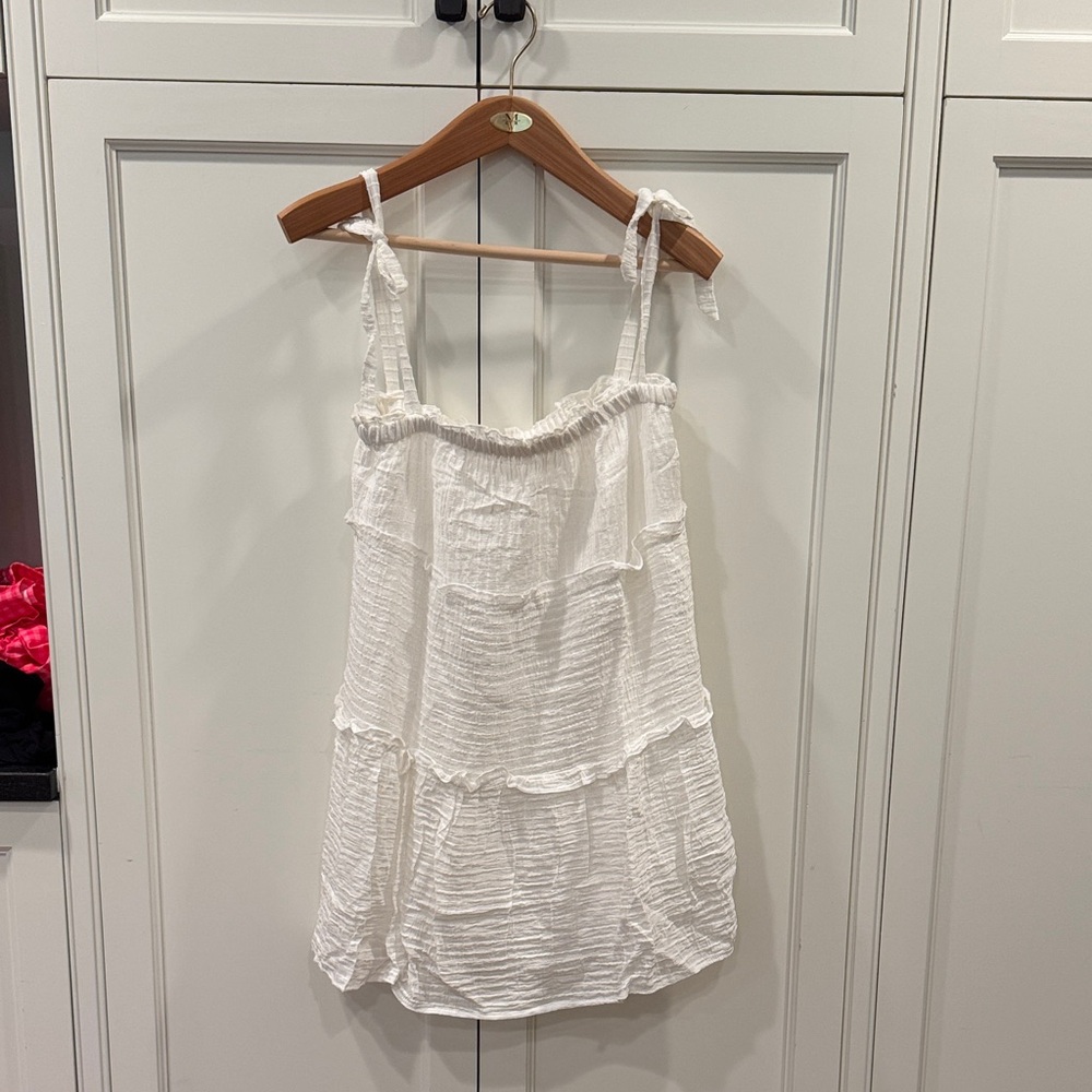 White Ruffled Women's Top